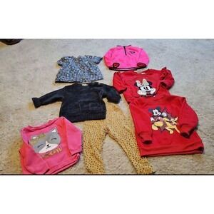 Toddler Girls Outfit Bundle: Minnie Mouse,‎ Cat, Sweatshirts, Leggings Size 24M